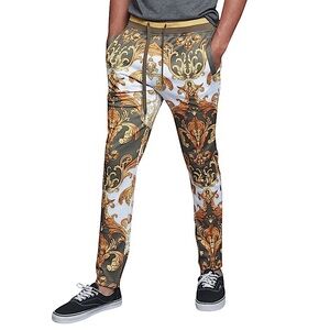 Victorious Men Adjustable Waistband Ankle Zip Royal Jogger Track Pants 2XL
